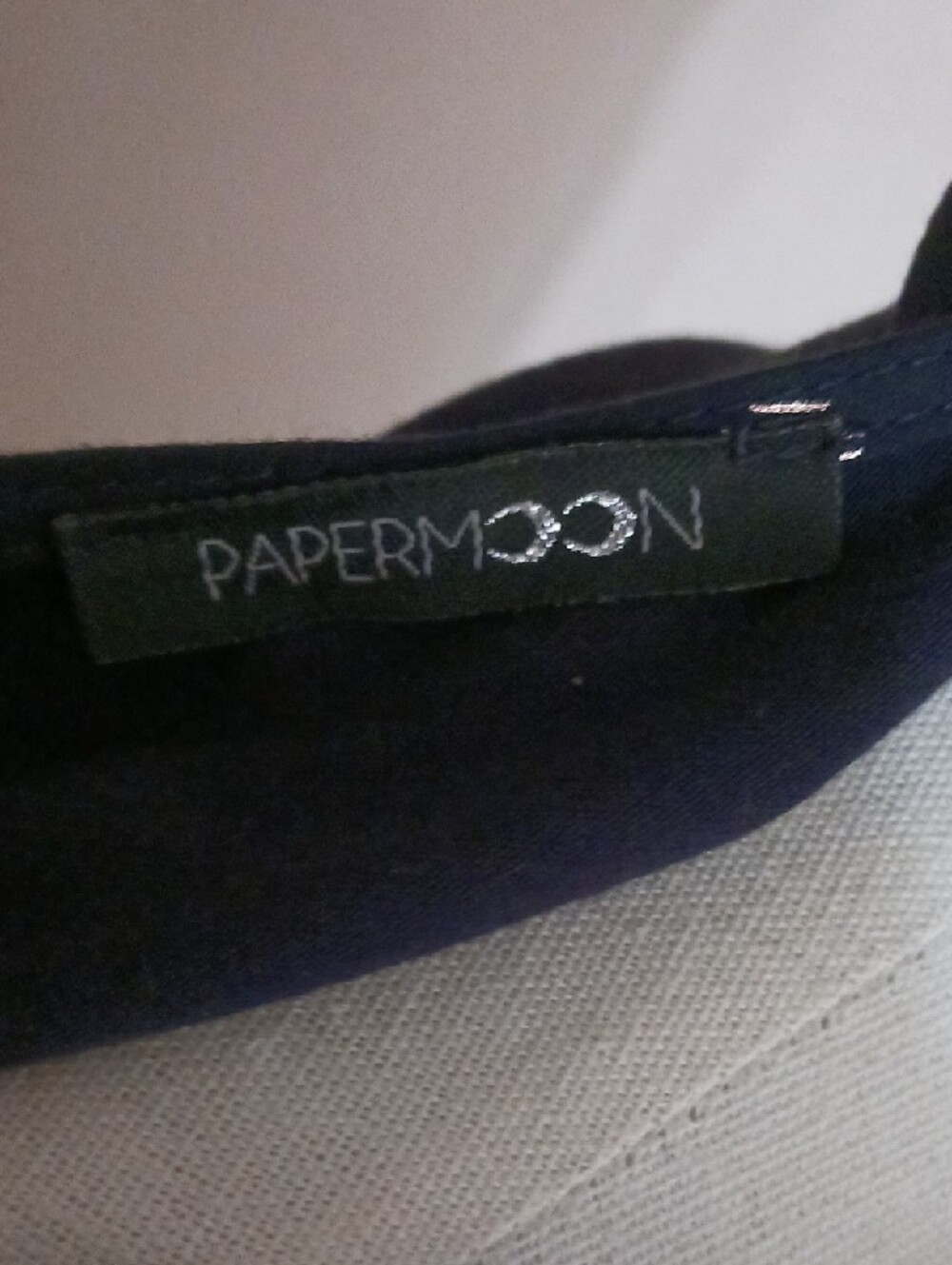 Papermoon Black Short-Sleeve Split-Neck Top with Metallic Dots - Picture 2 of 11